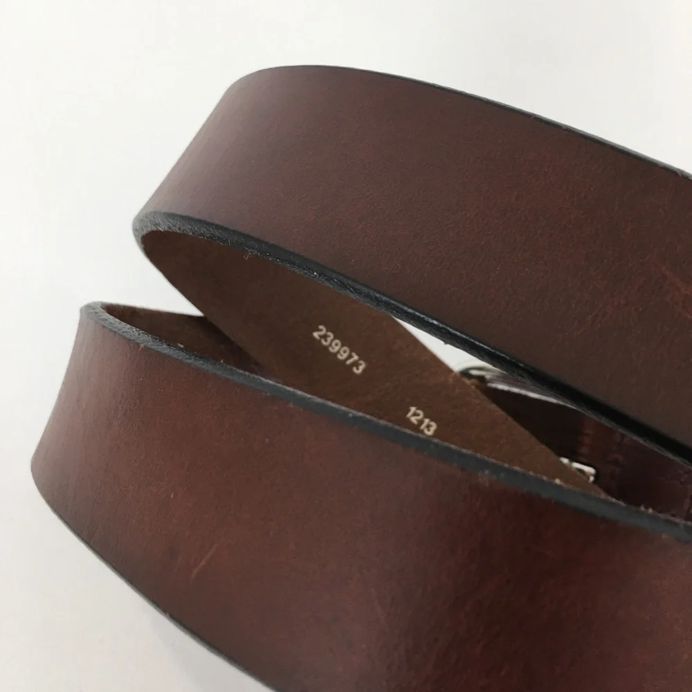 Fossil Mens Brown Leather Casual Belt Size 42 Silver Buckle